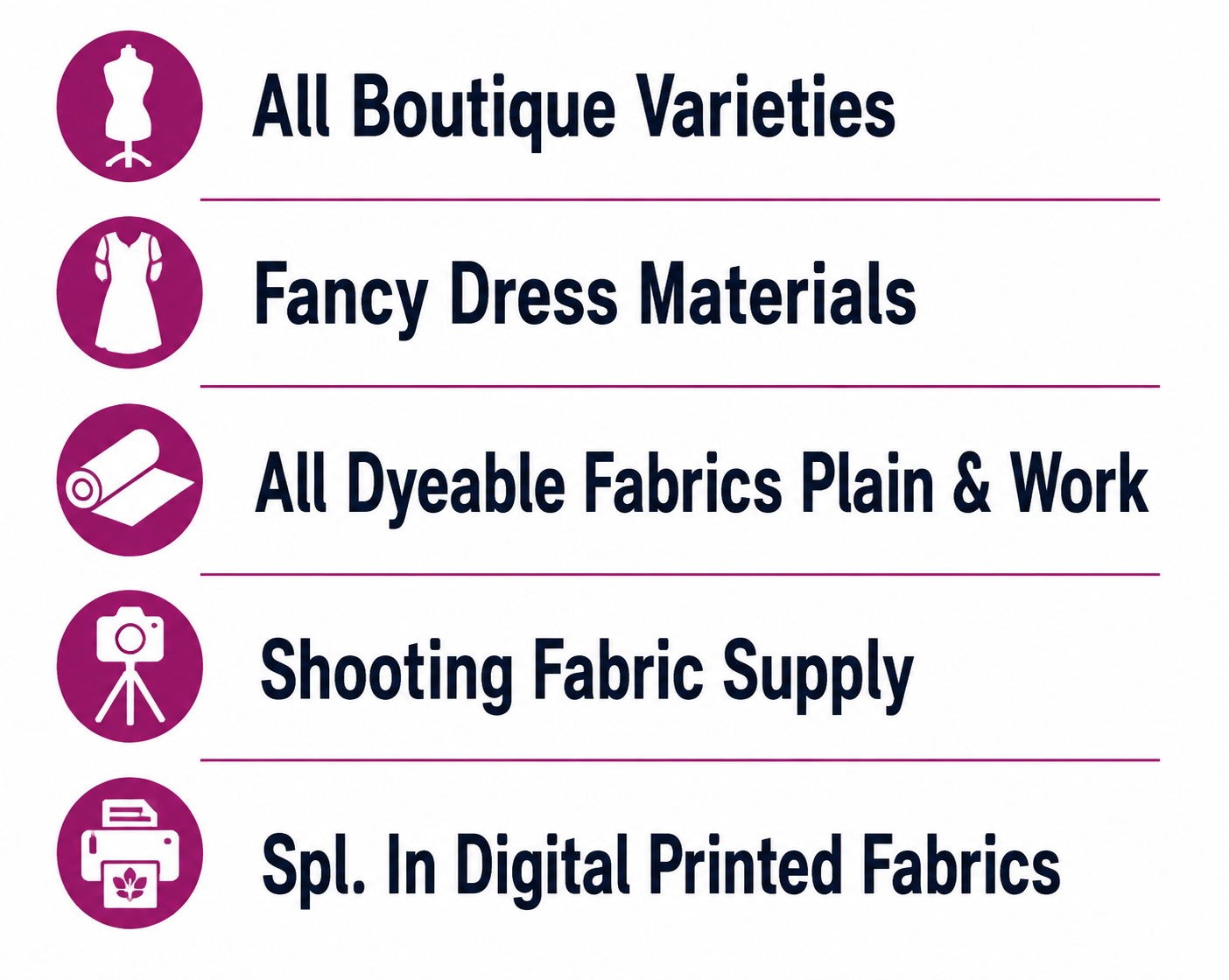 All Boutique Varieties Fancy Dress Materials All Dyeable Fabrics Plain & Work Shooting Fabric Supply Spl. In Digital Printed Fabrics